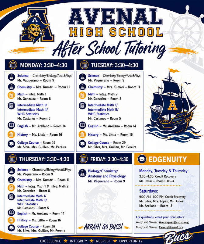 AHS after school tutoring and edgenuity now available banner