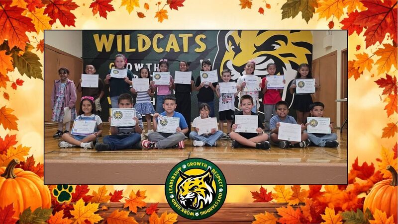 AES Student of the month recipients on stage