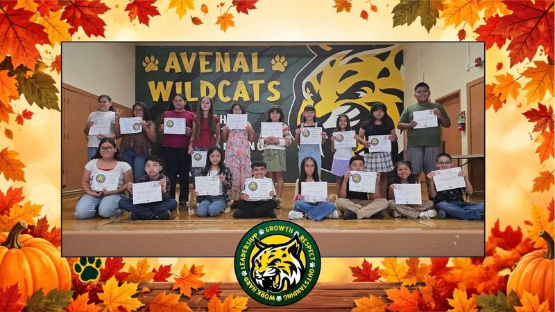 AES Student of the month recipients on stage
