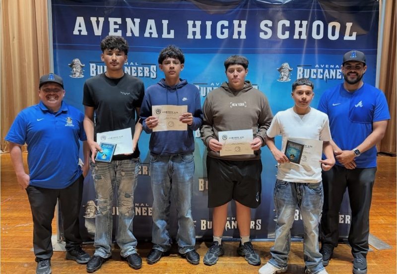 Ahs atheltes at awards ceremony