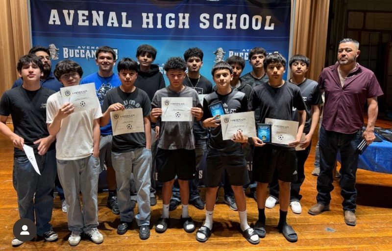 Ahs atheltes at awards ceremony