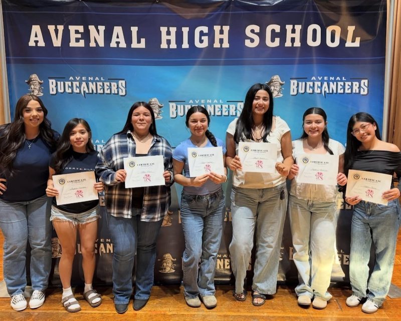 Ahs atheltes at awards ceremony