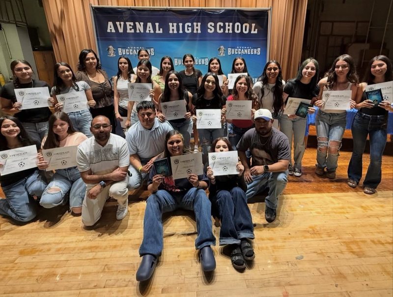 Ahs atheltes at awards ceremony