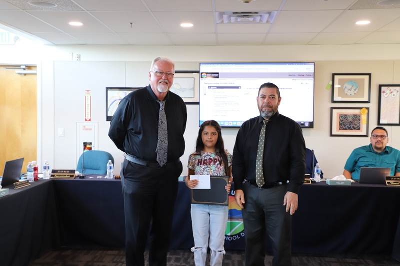 RSUSD Spelling Bee recipient with admin