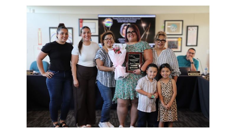 RSUSD Employee of the year recipient with family