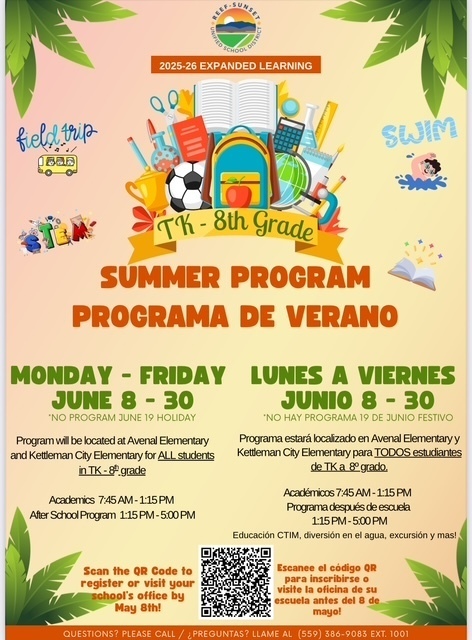 Extended Learning Summer Program Flyer