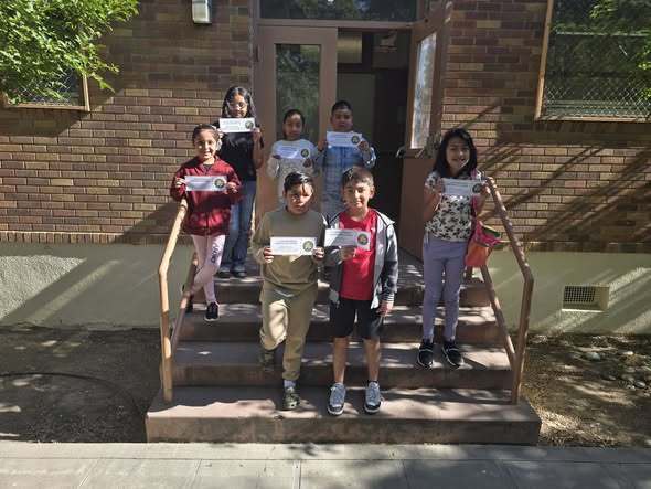 AES perfect attendance student winners