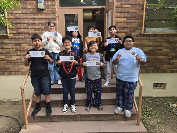AES perfect attendance student winners