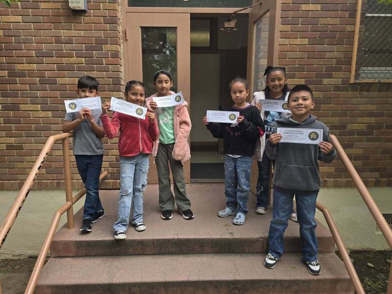 AES perfect attendance student winners