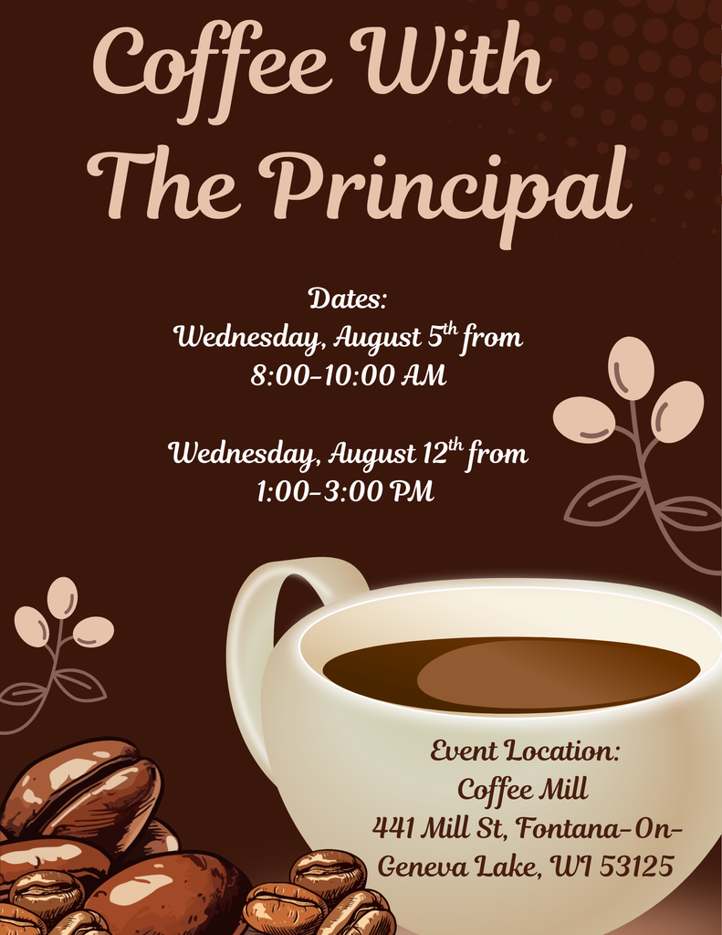 Come meet the Principal of Reek School at Coffee With The Principal, Hosted by The Coffee Mill in Fontana!