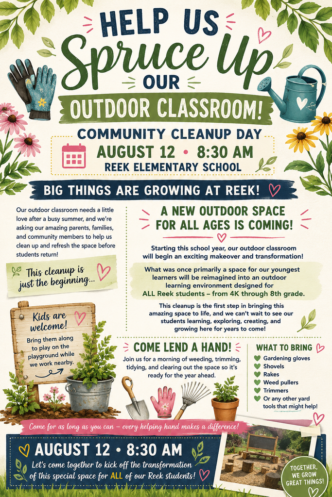 Help spruce up our Outdoor Classroom on August 12, 2026 at 8:30 AM!