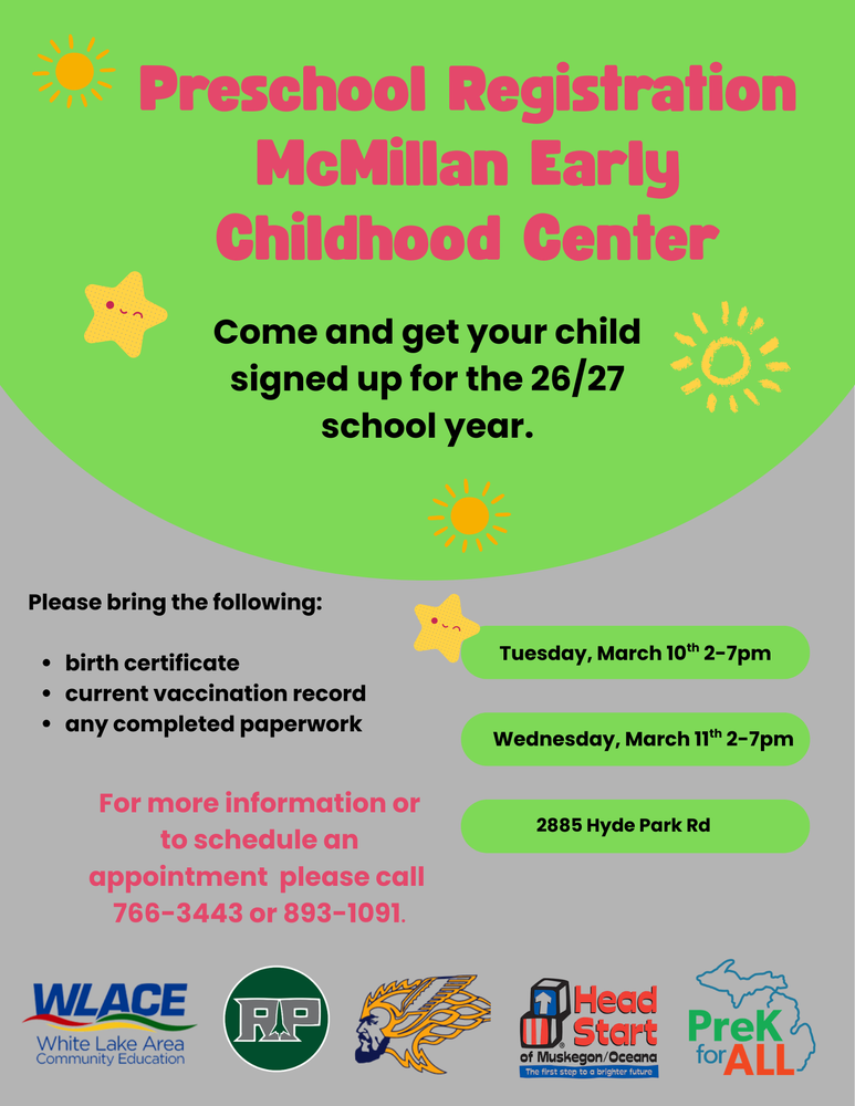 Preschool Registration Flyer