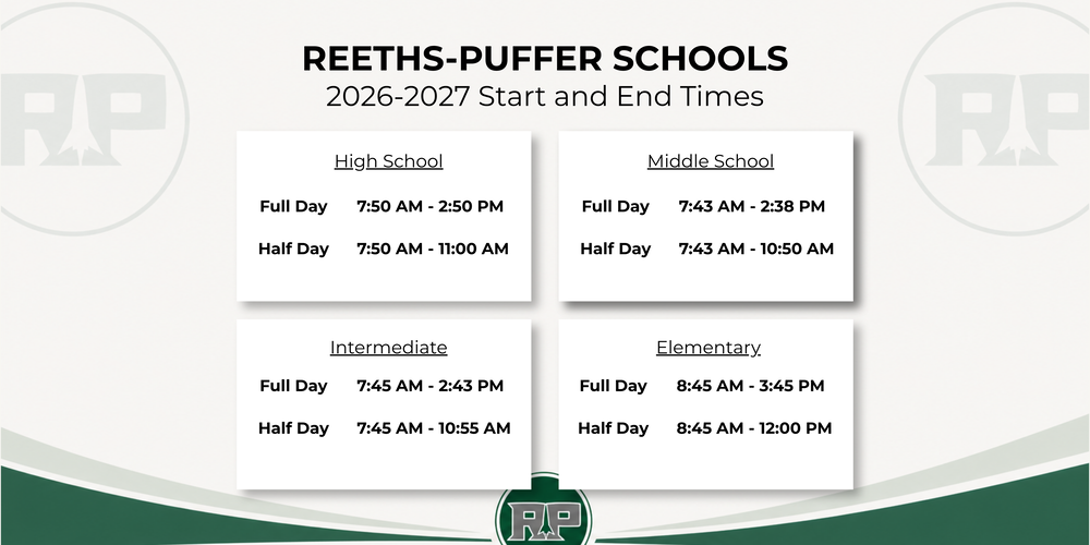 2026-2027 School Start and End Times