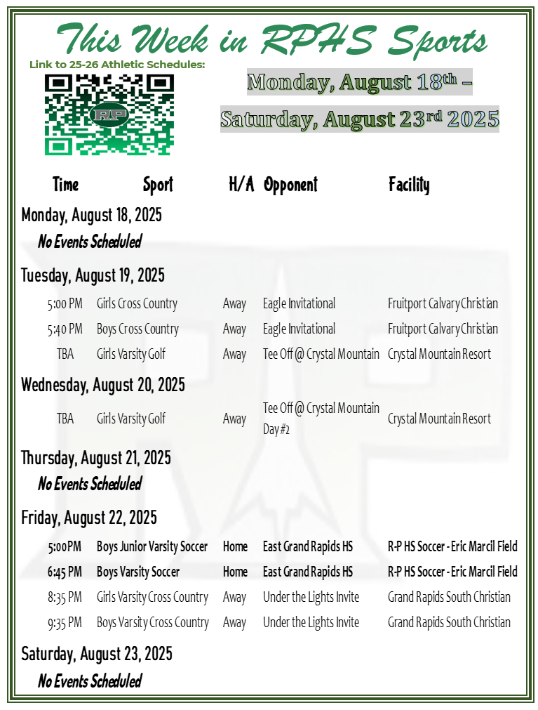 R-P HS Week in Sports Week of August 18th