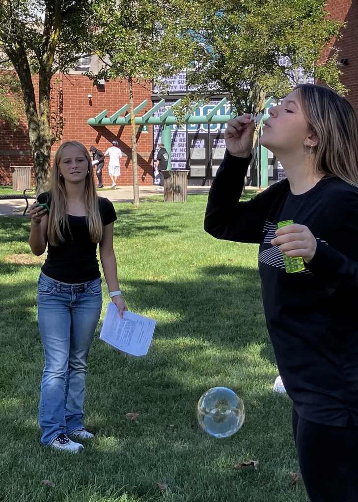 Student "parenting" a bubble