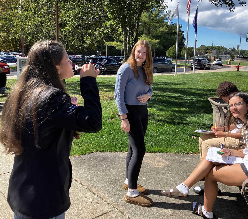 Student "parenting" a bubble