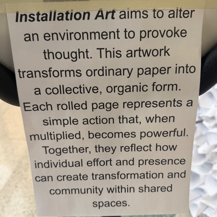 Visual arts students working together to make an installation art project.