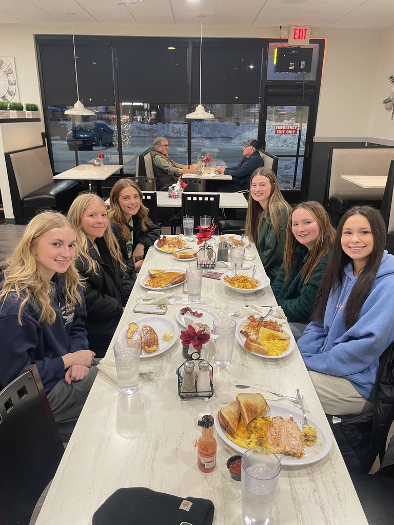 Enjoying breakfast after the drop off! 