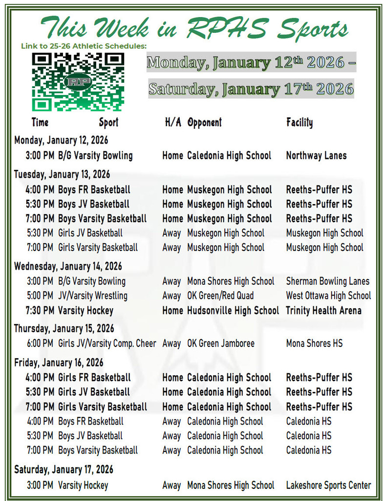 Week of January 12th  2026 - High School Week in Sports