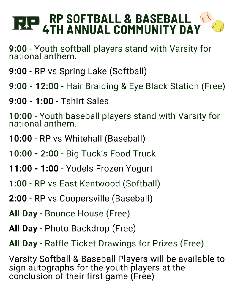 Detailed Schedule of the Day!