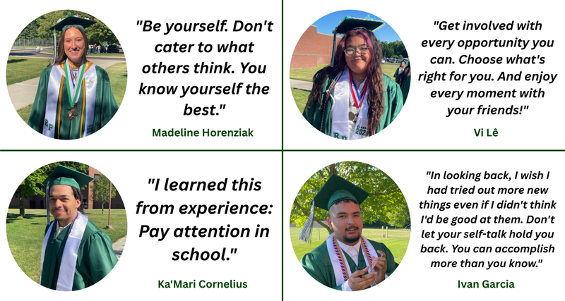 Grads offer advice to incoming freshmen.