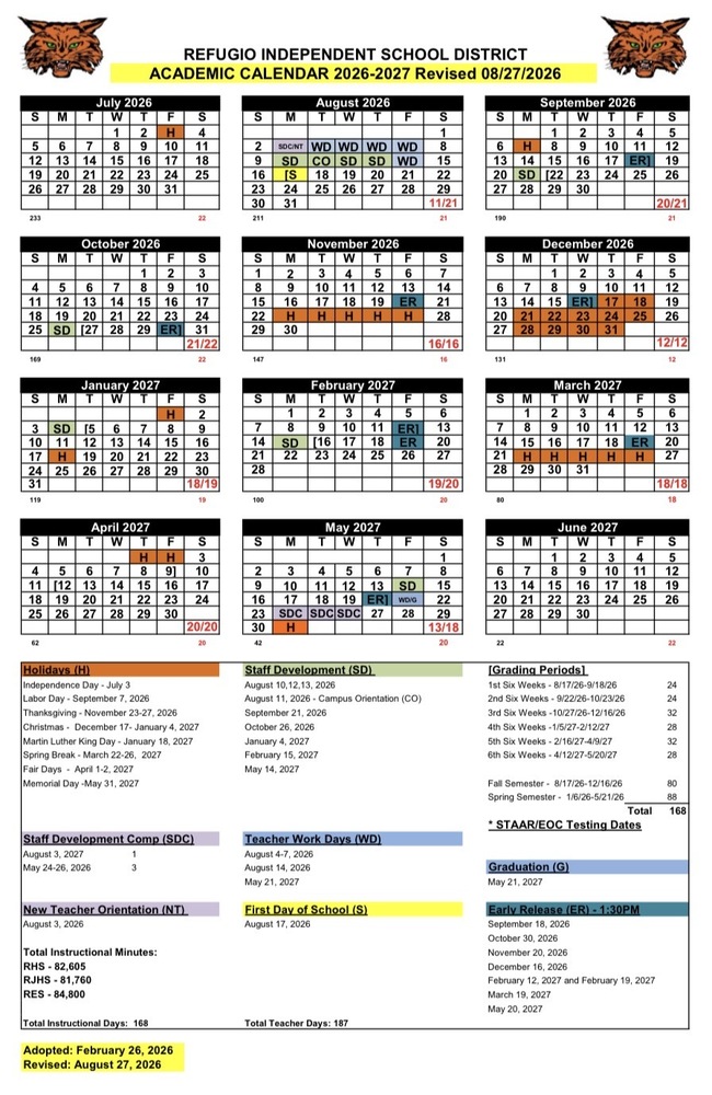 Revised Academic Calendar