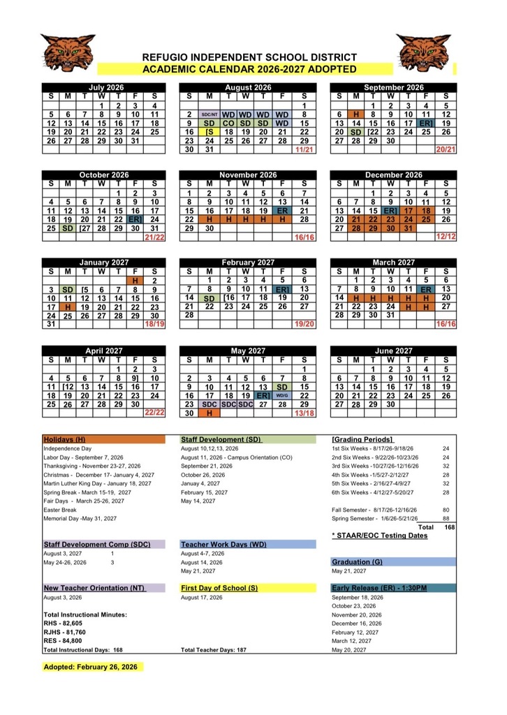 2026-27 Academic Calendar