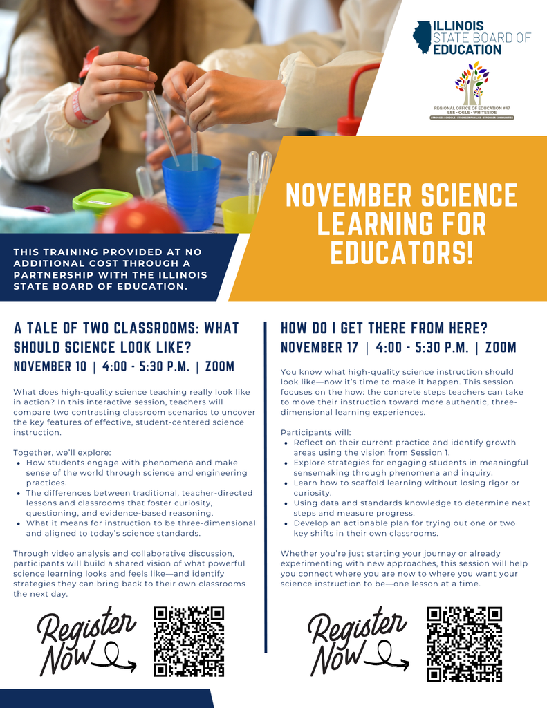 November Science Learning For Educators flyer