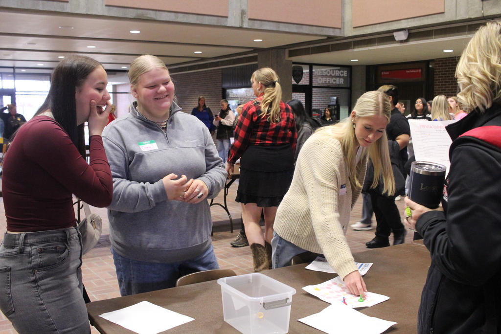 Students participating in games 