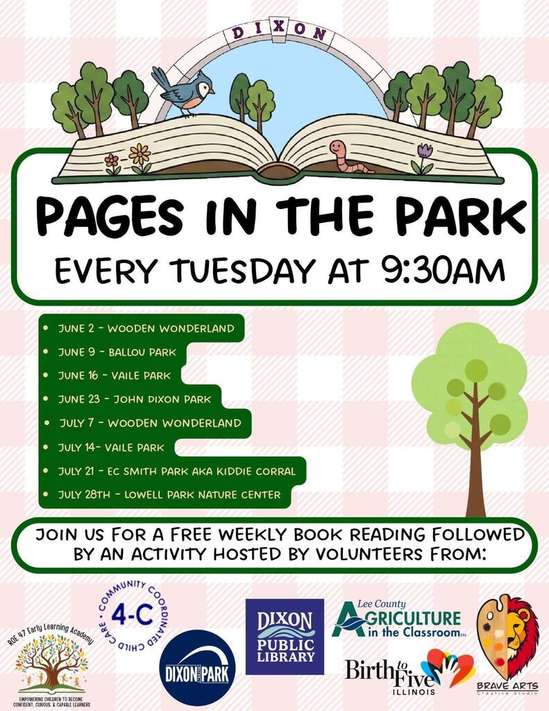 Pages in the Park flyer 