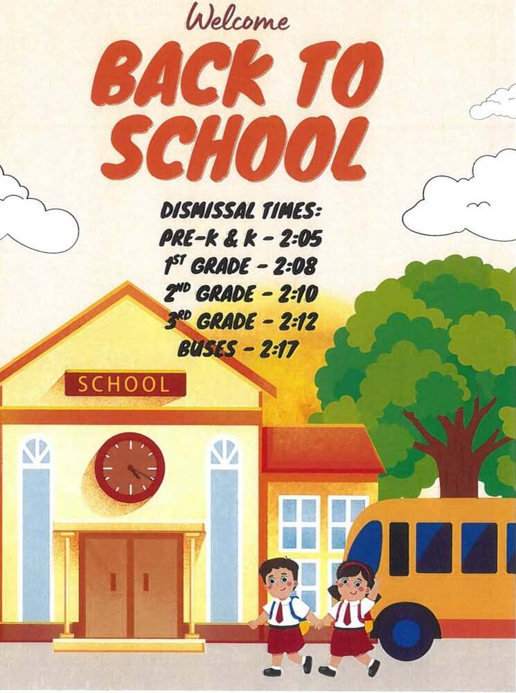 Back to School Dismissal Times
