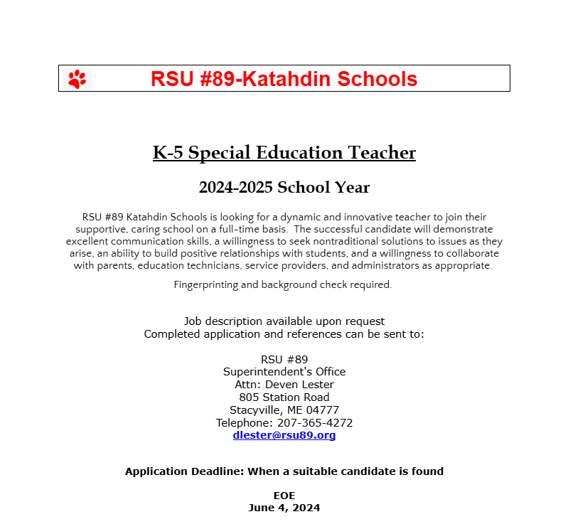 K-5 Special Education Teacher