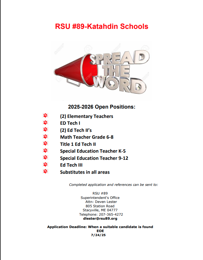 Open Positions 2025-2026