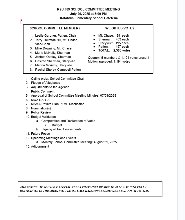 Agenda
