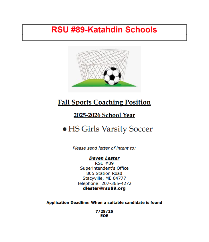 High School Girls Varsity Soccer Coach