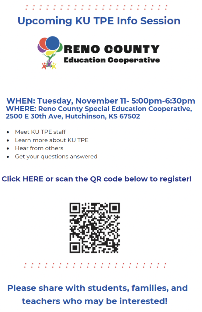 KU TPE information session November 11th 5:00-6:30 pm