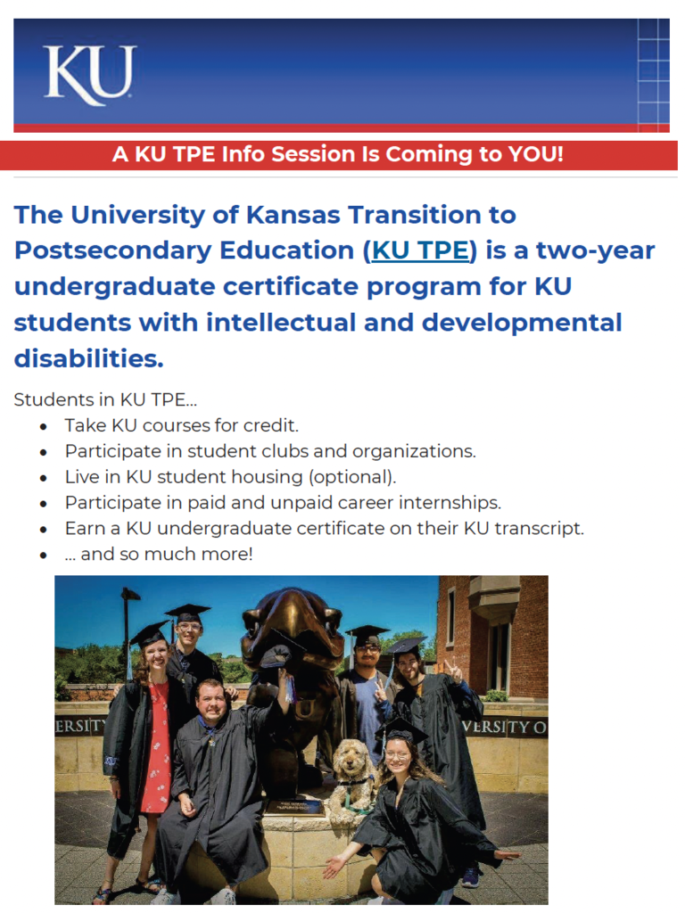 KU TPE program information flyer.