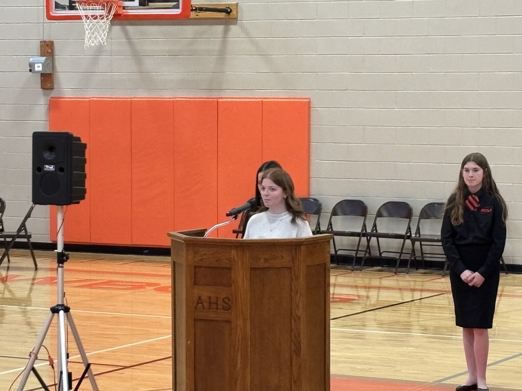 Brooklyn taking care of one of duties as chapter president.  