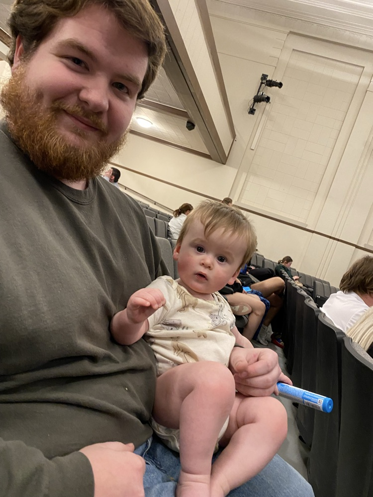 John and mascot Liam