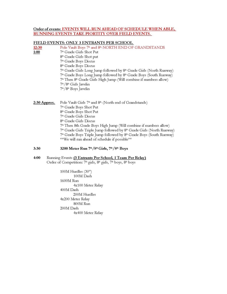 Order of Events
