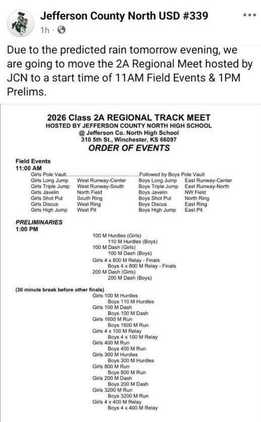 Regional Order of Events