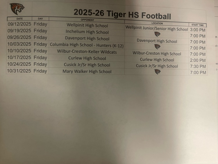 New Football Schedule