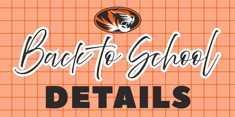Back to School Details graphic with tiger head