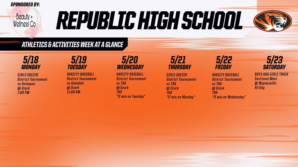 Republic High School Week at a Glance 5/18-5/23