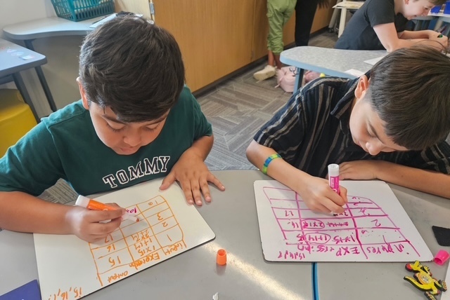 4th graders working on output and input