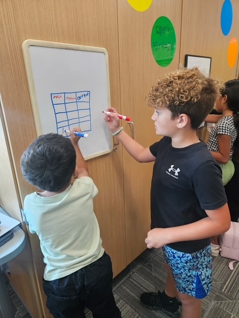 4th graders working on output and input