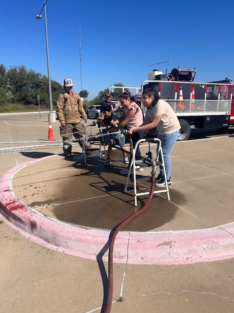 Firemen at the elementary school