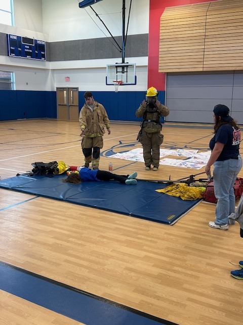Firemen at the elementary school