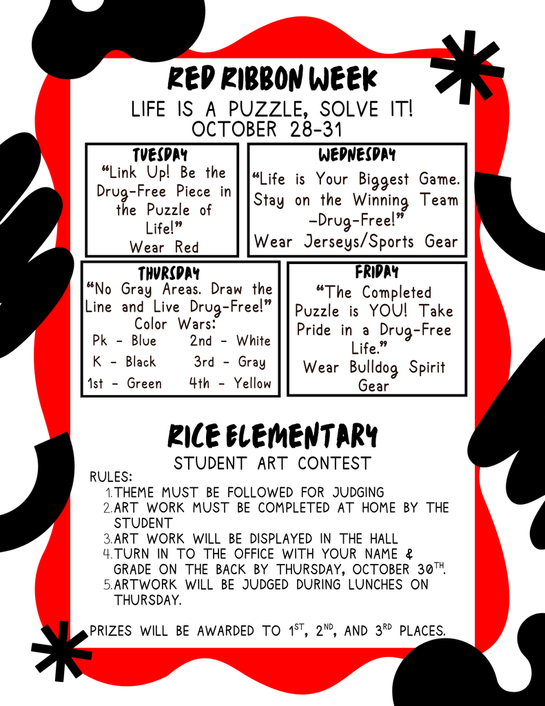 Red ribbon flyer Elementary