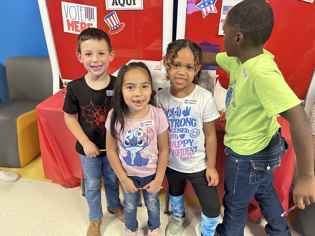 First graders learning about voting